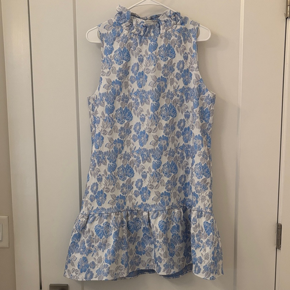 Women's Blue/White/Silver Mini Dress